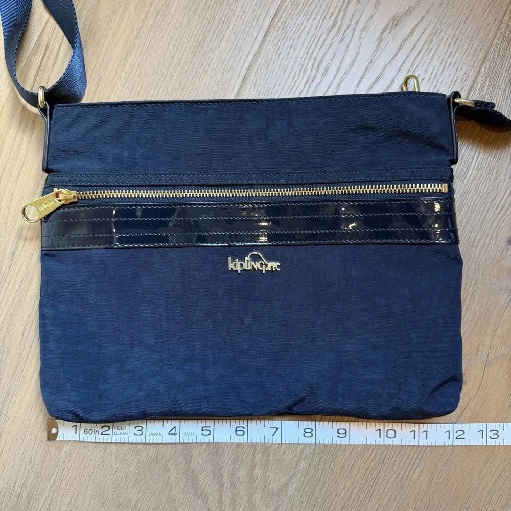 Kipling Adelaide‎ True Blue Patent Combo Crossbody Shoulder Bag HB6618-409